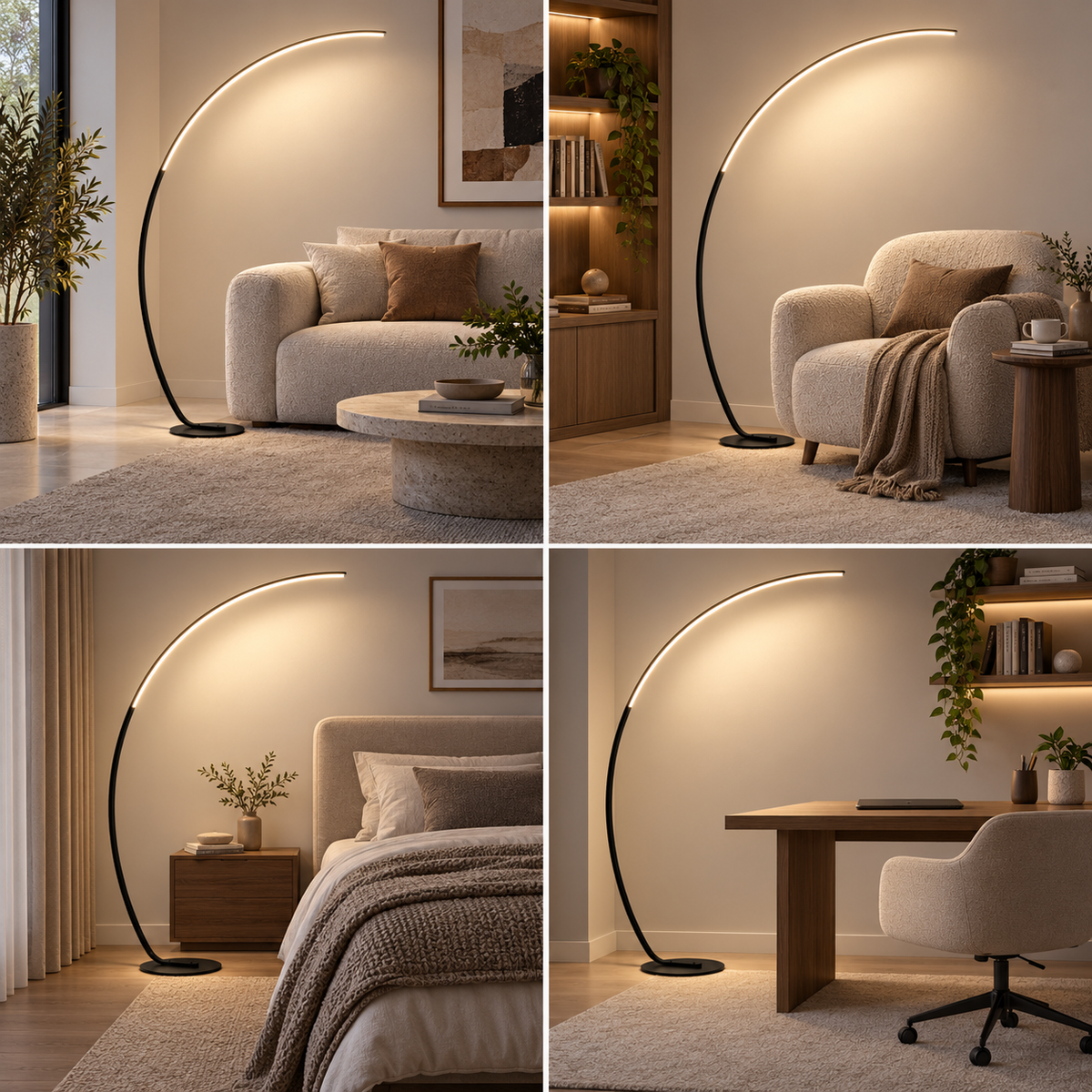 Nordic Arc LED Floor Lamp in Aluminum – Aluminum frame
