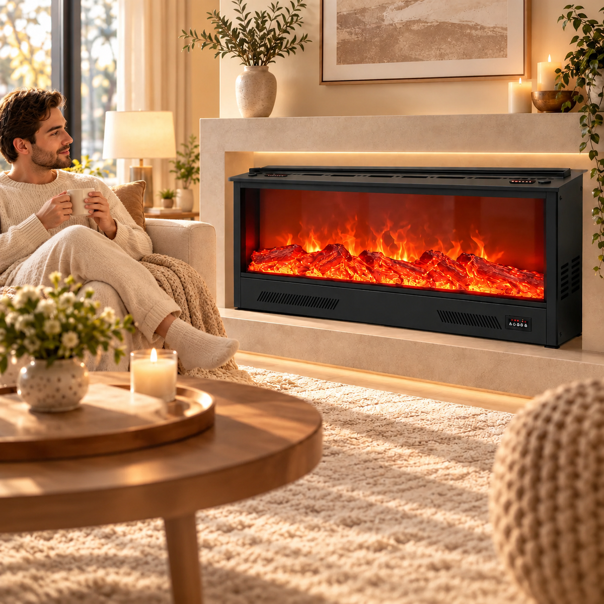 Luxury Electric Fireplace – Realistic flame effect