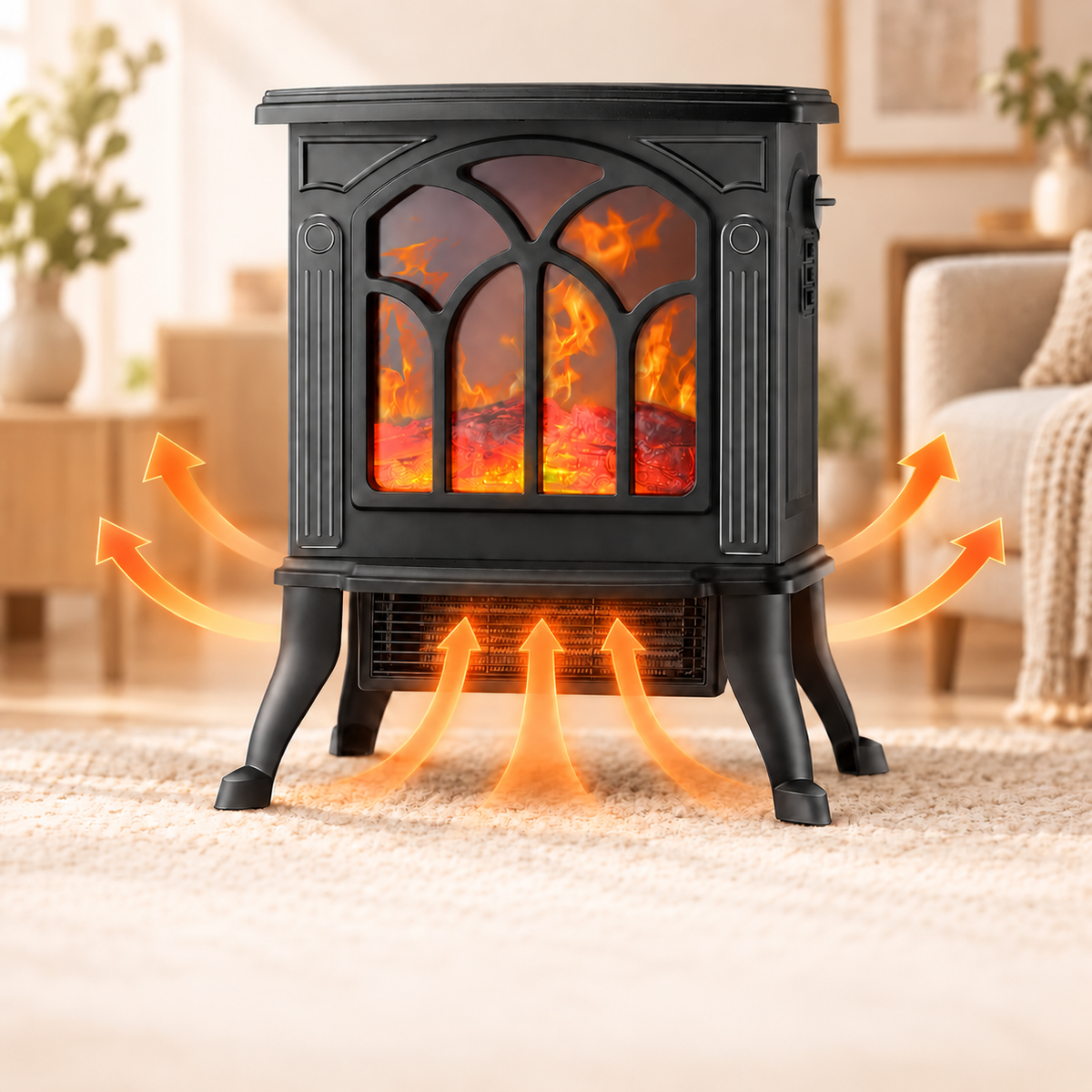 Electric fireplace stove – Realistic and decorative 3D flame effect