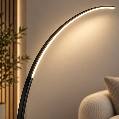 Nordic Arc LED Floor Lamp in Aluminum – Dimmable LED lighting