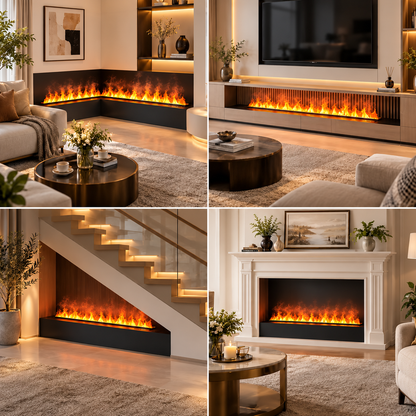 3D Electric Fireplace with Mist Effect – Remote control included
