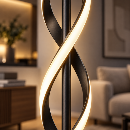 Sculptural Nordic LED Floor Lamp Made of Aluminum – Aluminum and iron frame