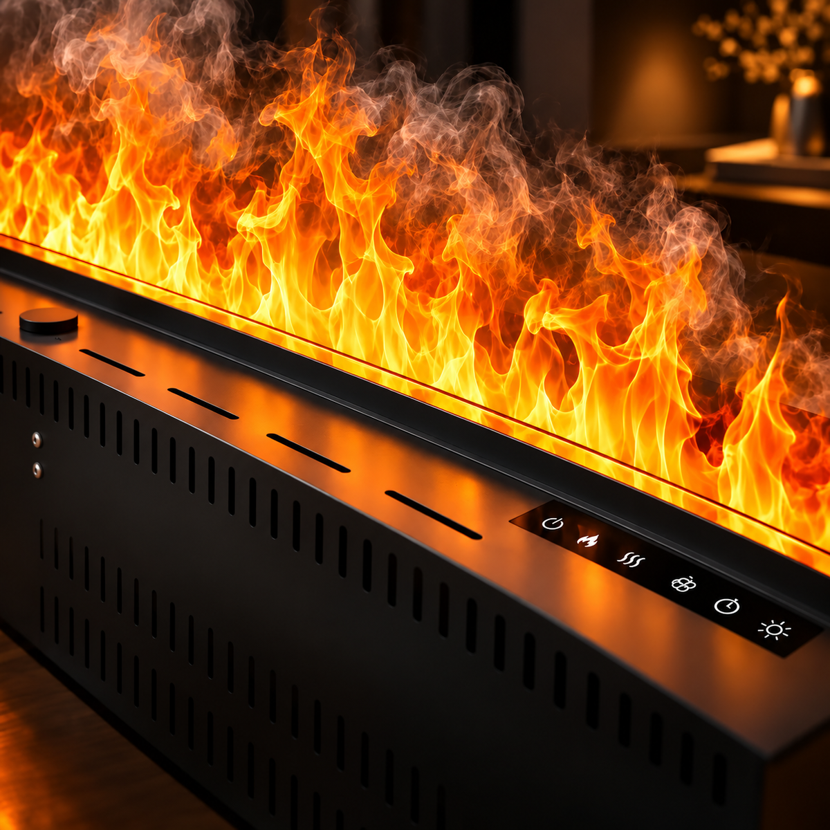 3D Electric Fireplace with Mist Effect – Control via an app