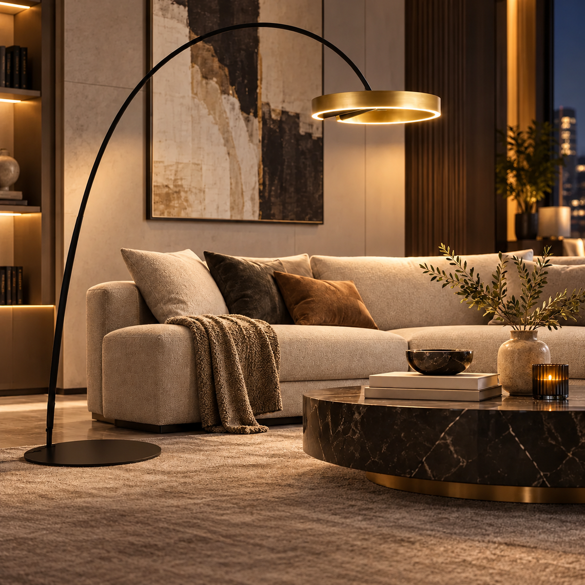LED Floor Lamp – Elegant, decorative black silhouette