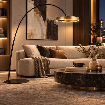 LED Floor Lamp – Elegant, decorative black silhouette
