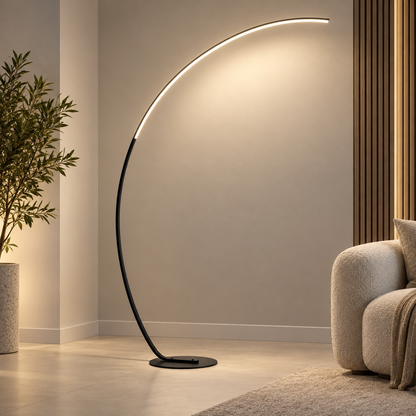 Nordic Arc LED Floor Lamp in Aluminum