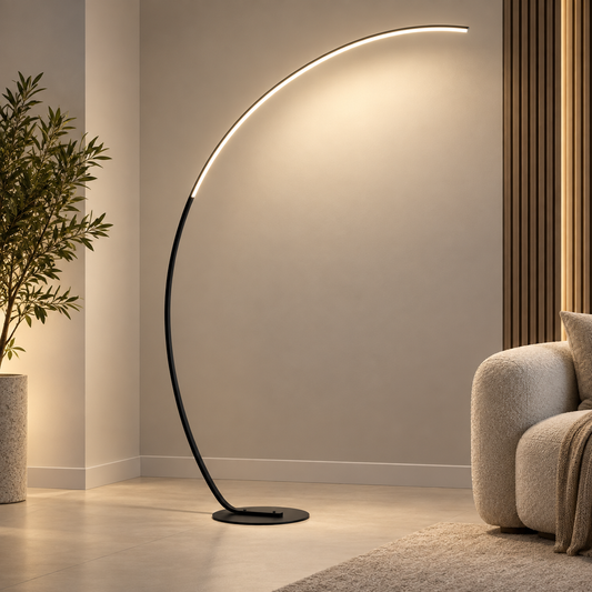 Nordic Arc LED Floor Lamp in Aluminum