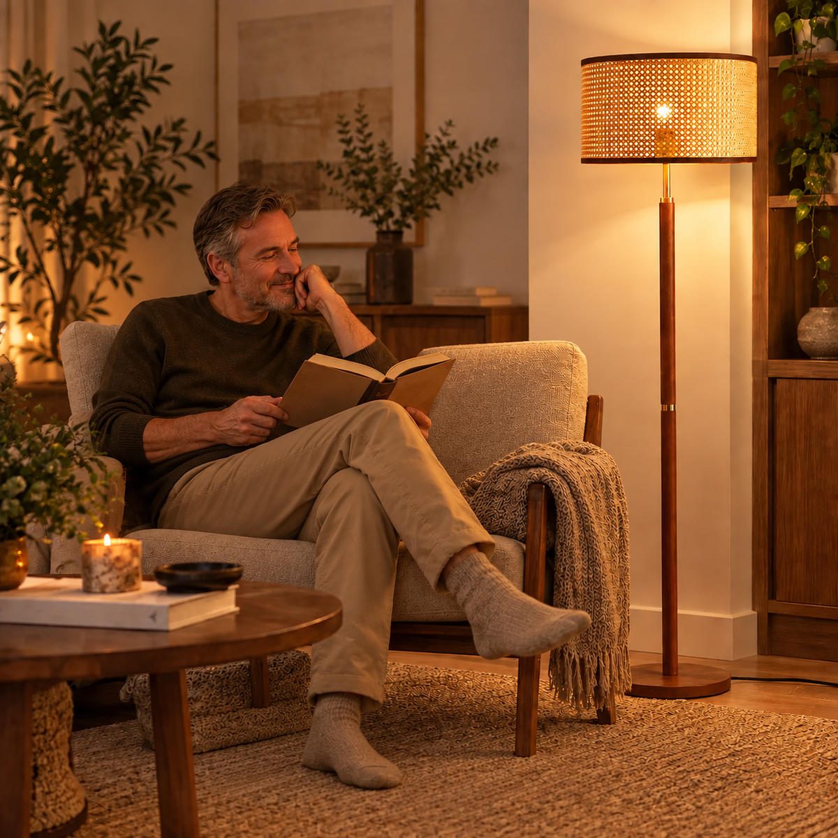 Creative Bamboo-Style Floor Lamp – Sculptural design inspired by bamboo