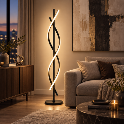 Sculptural Nordic LED Floor Lamp Made of Aluminum – Built-in LED lighting