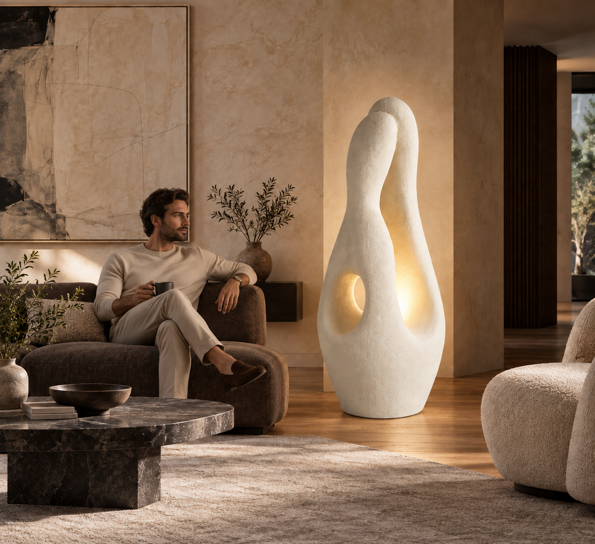 Modern Sculptural Floor Lamp – Contemporary, sculptural design