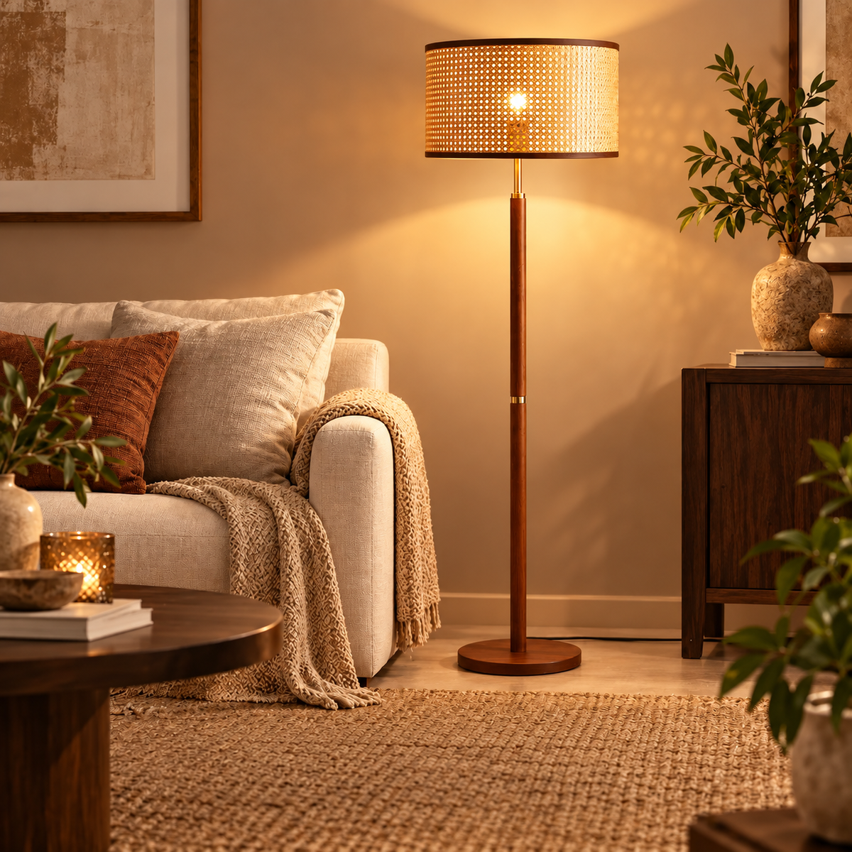 Creative Bamboo-Style Floor Lamp – Decorative lighting for a warm atmosphere