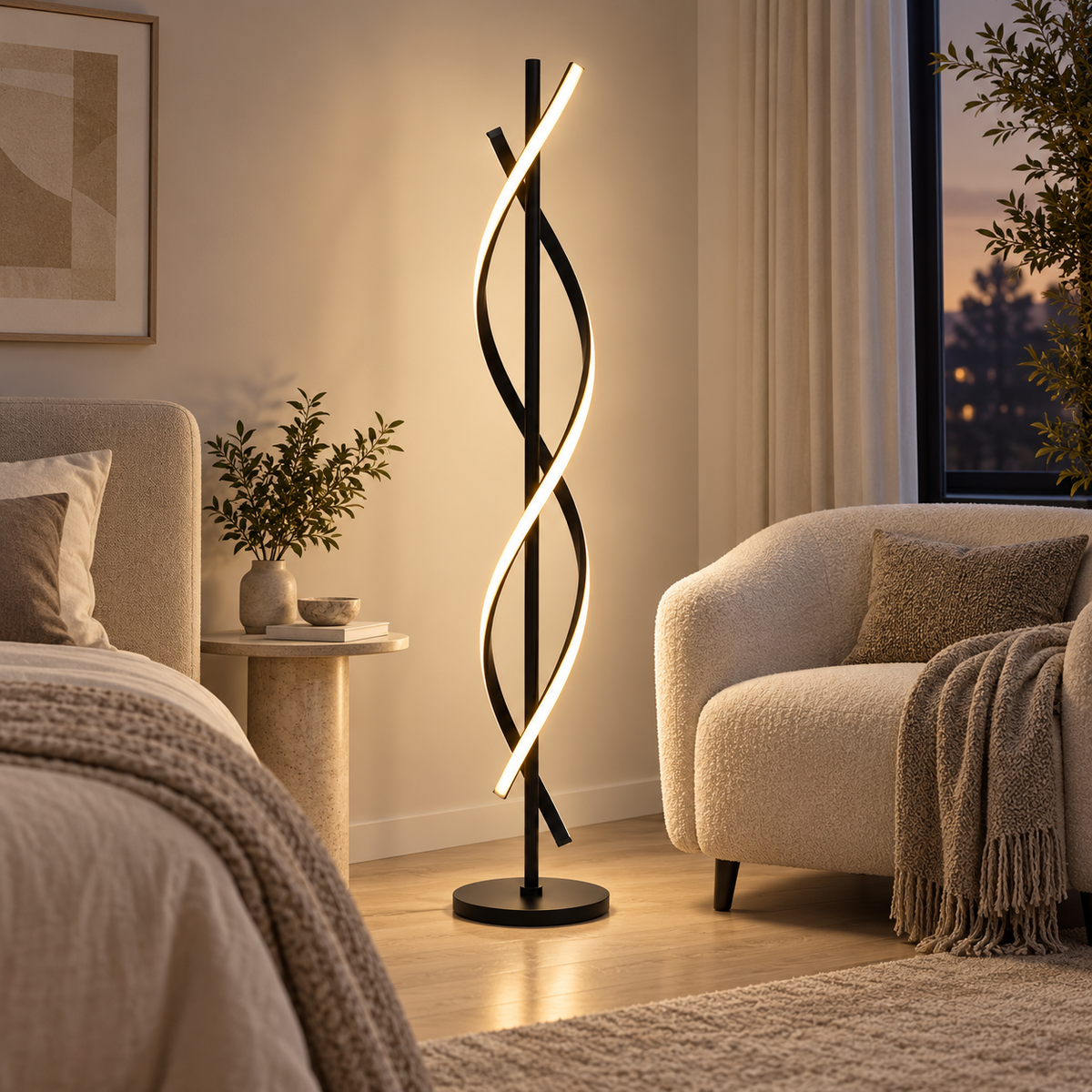 Sculptural Nordic LED Floor Lamp Made of Aluminum – Silicone diffuser for softer light