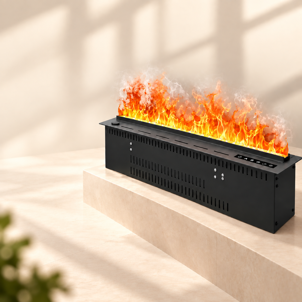 3D Electric Fireplace with Mist Effect